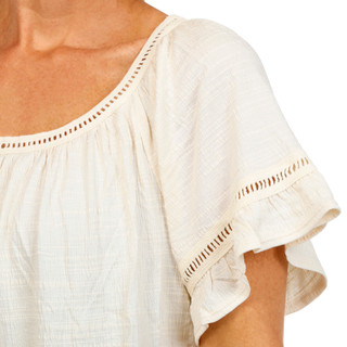 Thumbnail 3: MAX STUDIO Max Studio Womens Short Sleeve Crochet Trim Top 