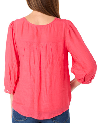 Thumbnail 3: Figueroa and Flower Figueroa and Flower Petite Lace Neck 3/4 Sleeve Top 