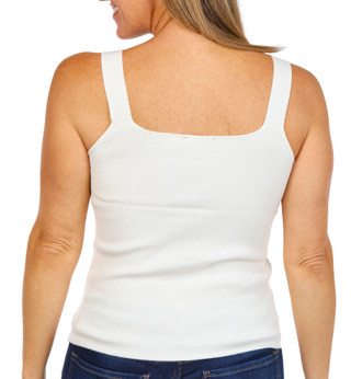Thumbnail 3: Tahari Women's Square Neck Fine Rib Tank Top 