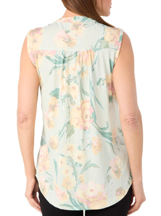 Thumbnail 2: Cocomo Cocomo Womens Sleeveless Pleated Floral Top 