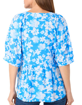 Thumbnail 3: Floral & Ivy Floral & Ivy Womens Short Sleeve Print V-neck Top 