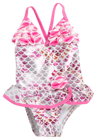 Thumbnail 1: Floatimini Floatimini Baby Girls Mermaid Petal One Piece Swimsuit 