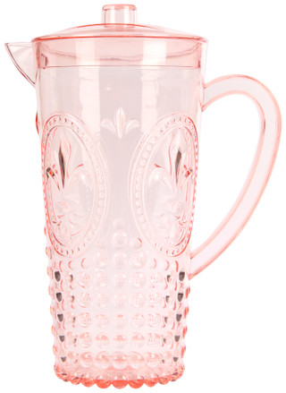 Thumbnail 2: Core Home Core Home 2.2 L Clear Embossed Dotted Fleur de Lis Pitcher 