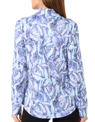 Thumbnail 3: Lillie Green Lillie Green Womens Long Sleeve 1/4 Zip Tile Wave Top 