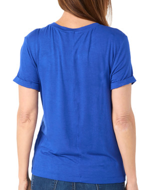 Thumbnail 2: Cocomo Cocomo Petite Short Sleeve Dolman Palm Print Tee 