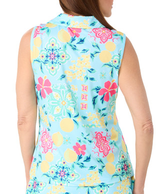 Thumbnail 2: Coral Bay Golf Coral Bay Golf Petite Sleeveless Scallop Split Neck Top 