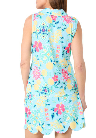 Thumbnail 5: Coral Bay Golf Coral Bay Golf Petite Sleeveless Scallop Split Neck Top 