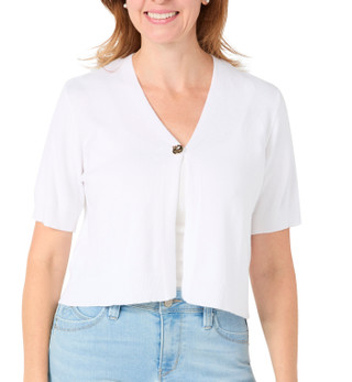 Thumbnail 1: Kathy Ireland Kathy Ireland Womens Short Sleeve Single Button Shrug 