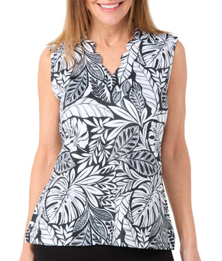 Thumbnail 1: Coral Bay Golf Coral Bay Golf Womens Sleeveless Scallop Split Neck Top 