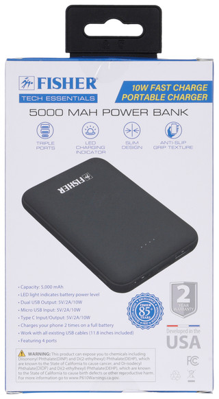 Thumbnail 2: Fisher Fisher 5000 MAH Power Bank Portable Charger 