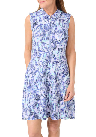 Thumbnail 2: Lillie Green Lillie Green Womens Active Sleeveless Tile Wave Dress 