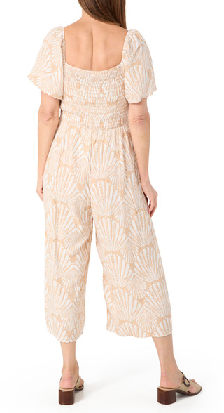 Thumbnail 3: Luxology Luxology Womens Short Sleeve Smocked Seashell Midi Dress 