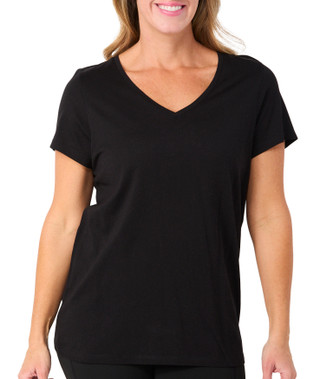 Thumbnail 1: Hue Hue Womens Solid Short Sleeve V-Neck Sleep Tee 