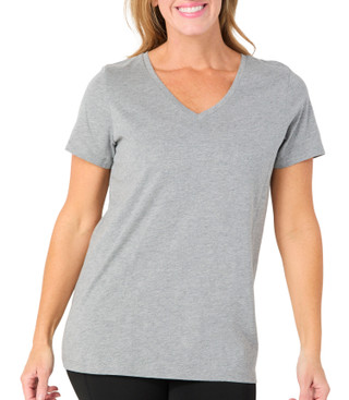 Thumbnail 1: Hue Hue Womens Solid Short Sleeve V-Neck Sleep Tee 