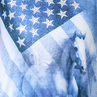 Thumbnail 2: ONE WORLD One World Womens Short Sleeve Americana Flag Horse Top 
