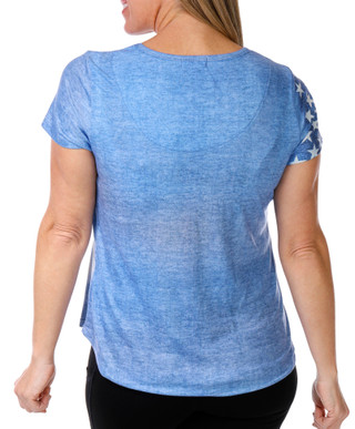 Thumbnail 2: ONE WORLD One World Petite Short Sleeve Americana Flag Horse Top 