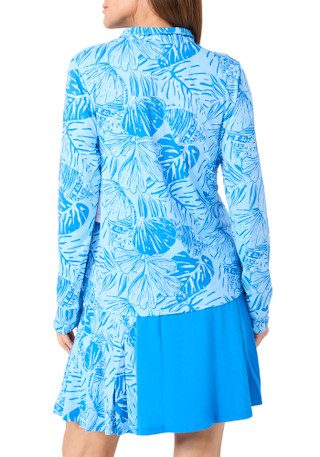 Thumbnail 4: Stella Parker Stella Parker Womens Long Sleeve Tropical Ruched Zipper Top 