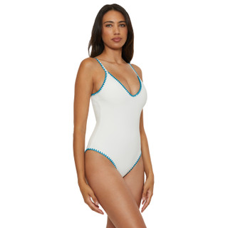 Thumbnail 5: Lucky Brand Lucky Brand Womens Marbella Embroidered One Piece Swimsuit 