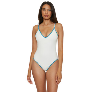 Thumbnail 1: Lucky Brand Lucky Brand Womens Marbella Embroidered One Piece Swimsuit 