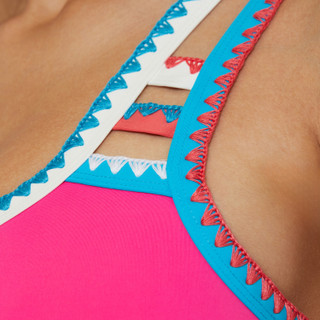Thumbnail 7: Lucky Brand Lucky Brand Womens Avila Asymmetric One Piece Swimsuit 