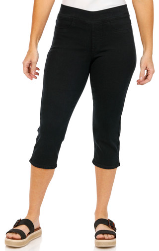 Thumbnail 1: NYDJ NYDJ Womens Pull On Side Slit Dakota Crop Solid Pants 