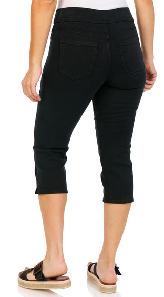 Thumbnail 3: NYDJ NYDJ Womens Pull On Side Slit Dakota Crop Solid Pants 