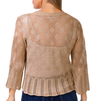 Thumbnail 3: Kathy Ireland Kathy Ireland Womens 3/4 Sleeve Pointelle Knit Shrug 