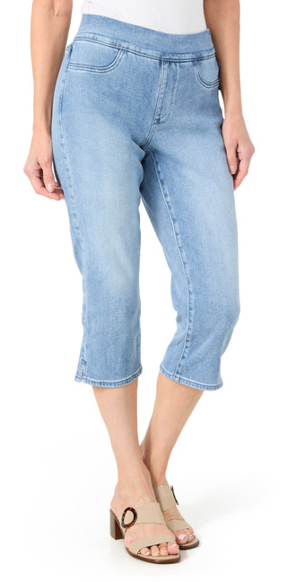 Thumbnail 2: NYDJ NYDJ Womens Pull On Side Slit Dakota Crop Denim Pants 