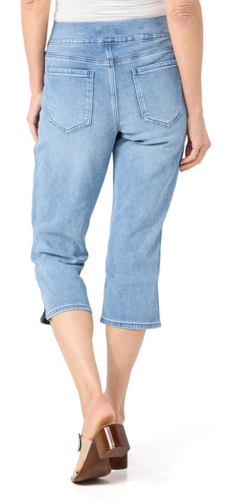 Thumbnail 3: NYDJ NYDJ Womens Pull On Side Slit Dakota Crop Denim Pants 