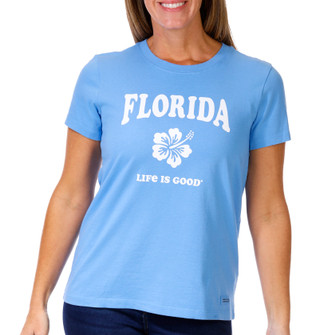 Thumbnail 1: Life is Good Life Is Good Womens Short Sleeve Crew Neck Florida Knit Tee 
