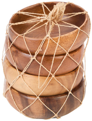 Thumbnail 2: Home Essentials Home Essentials 4 Pk Acacia Wood Calabash Bowls 