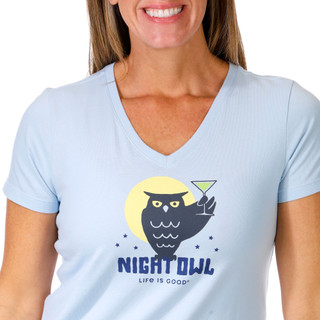 Thumbnail 3: Life is Good Life Is Good Womens Short Sleeve Crew Neck Night Owl Tee 
