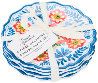 Thumbnail 1: Certified International Certified International 4 Pk Flores Canape Plates 