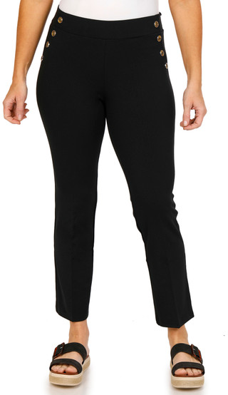 Thumbnail 1: Retrology Retrology Womens Petite Solid Button Sailor Pants 