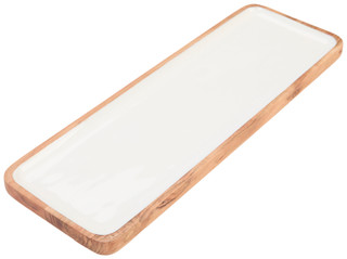 Thumbnail 1: AVA Ava Rectangular Wood & Enamel Platter 