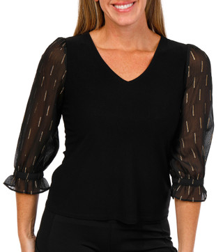 Thumbnail 1: Cece Cece Petite 3/4 Sleeve Florence Rose Top 