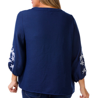 Thumbnail 4: HARPER 241 Harper 241 Womens 3/4 Sleeve Keyhole Top 