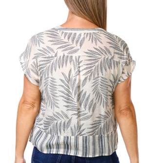 Thumbnail 2: Zac & Rachel Zac & Rachel Womens Short Sleeve Palm Tie Front Top 