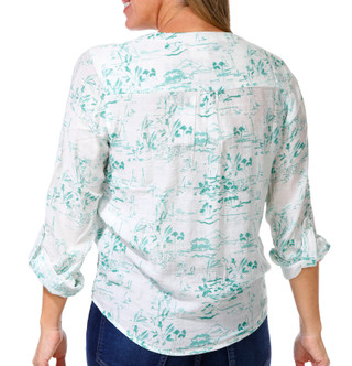 Thumbnail 2: Zac & Rachel Zac & Rachel Womens 3/4 Sleeve Print Tie Front Top 