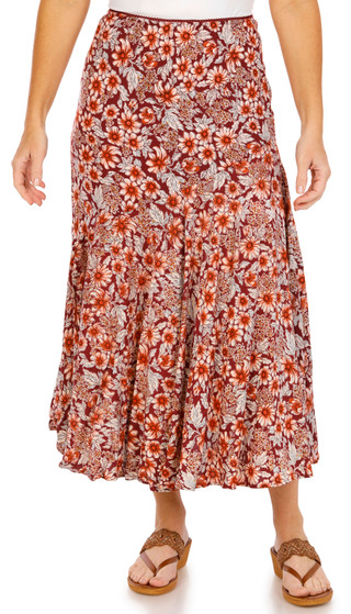 Thumbnail 1: Lola P Lola P. Womens Daisy Floral Maxi Skirt 