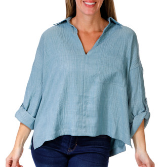 Thumbnail 1: MAX STUDIO Max Studio Womens 3/4 Sleeve Solid Top 