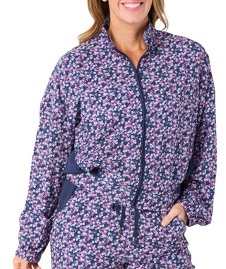 Thumbnail 5: Brisas Brisas Womens Active Woven Full Zip Ditsy Floral Jacket 