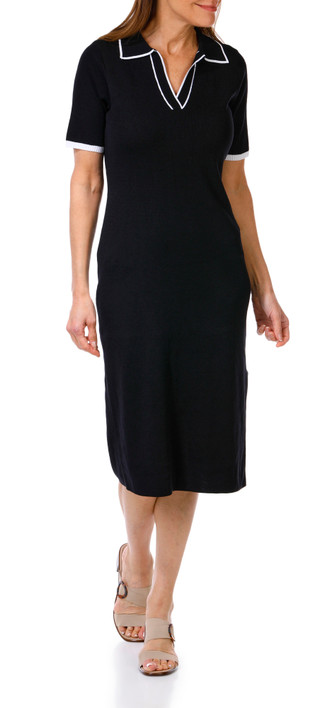 Thumbnail 1: Nanette Lepore Nanette Lepore Womens Short Sleeve Piped Polo Dress 