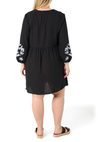Thumbnail 3: HARPER 241 Harper 241 Plus Long Peasant Sleeve Embroidered Dress 