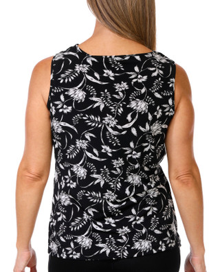 Thumbnail 2: Tahari Tahari Womens Sleeveless Cowl Neck Print Knit Tank Top 