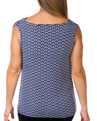 Thumbnail 2: Tahari Tahari Womens Sleeveless Cowl Neck Print Knit Tank Top 