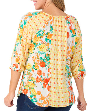 Thumbnail 2: FIGUEROA & FLOWER Figueroa & Flower Petite 3/4 Sleeve Floral Top 