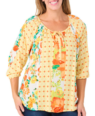 Thumbnail 1: FIGUEROA & FLOWER Figueroa & Flower Petite 3/4 Sleeve Floral Top 