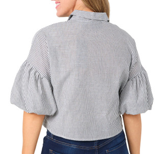 Thumbnail 3: LIV LOS ANGELES Liv Los Angeles Petite Puff Sleeve Striped Button Top 