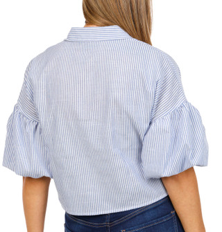 Thumbnail 4: LIV LOS ANGELES Liv Los Angeles Petite Puff Sleeve Striped Button Top 